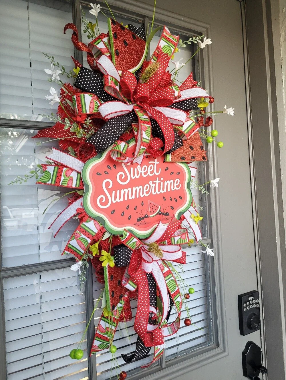 Sweet SUMMERTIME Watermelon Swag, SUMMER Door Wreath, Watermelon Decor